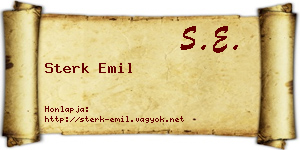 Sterk Emil névjegykártya